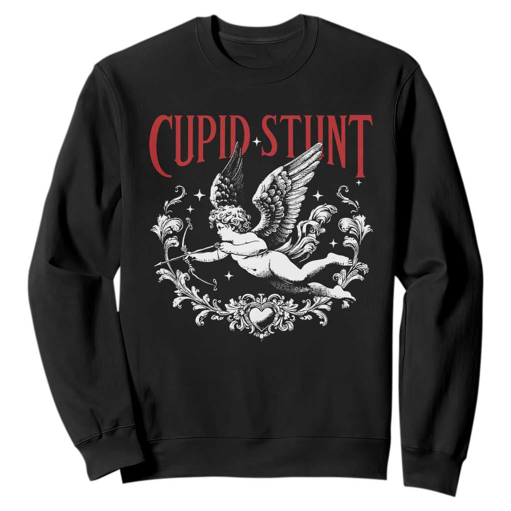 Valentines Party Retro Cupid Stunt Sweatshirt TS10 Black Print Your Wear