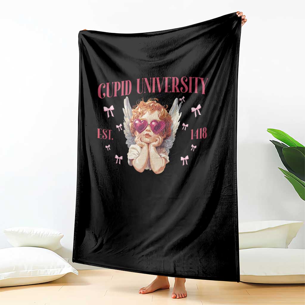 Cupid University Throw Blanket Cute Valentines Day Funny College TS10 Print Your Wear
