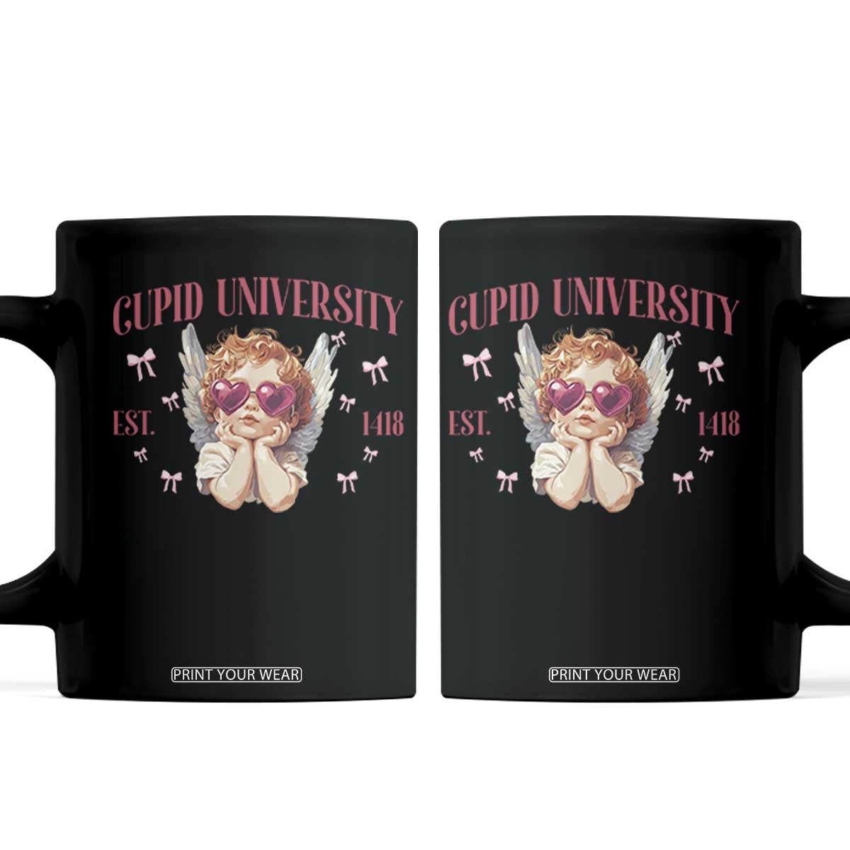 Cupid University Coffee Mug Cute Valentines Day Funny College TS10 Black Print Your Wear
