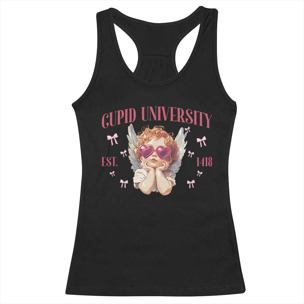 Cupid University Racerback Tank Top Cute Valentines Day Funny College TS10 Black Print Your Wear