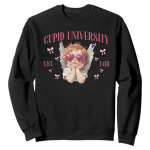 Cupid University Sweatshirt Cute Valentines Day Funny College TS10 Black Print Your Wear