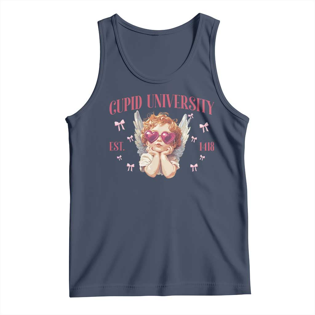 Cupid University Tank Top Cute Valentines Day Funny College TS10 Navy Print Your Wear