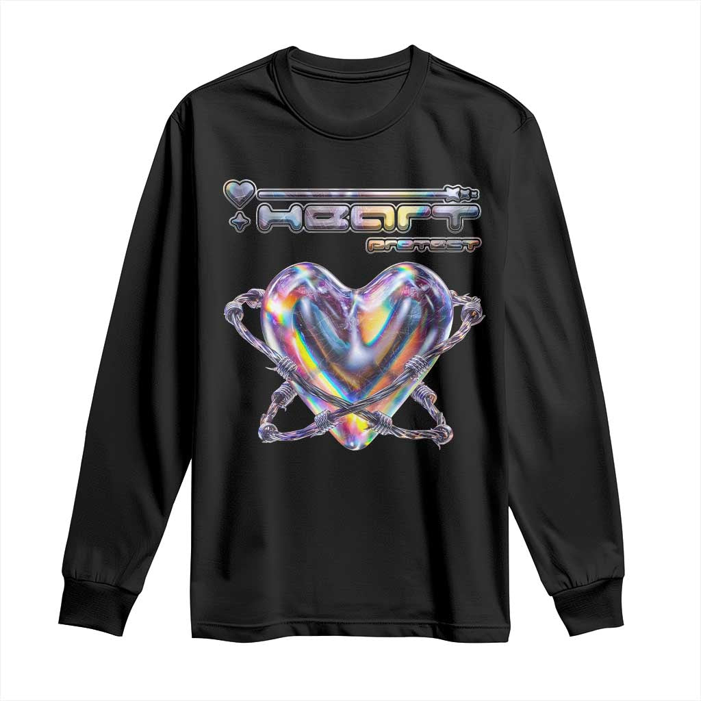 Funny Anti Valentines Day Long Sleeve Shirt Heart Protect Anti Love Single Day TS10 Black Print Your Wear