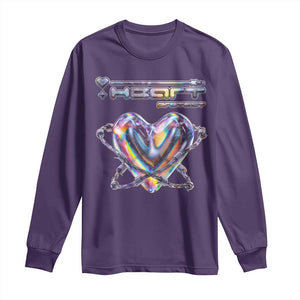 Funny Anti Valentines Day Long Sleeve Shirt Heart Protect Anti Love Single Day TS10 Purple Print Your Wear