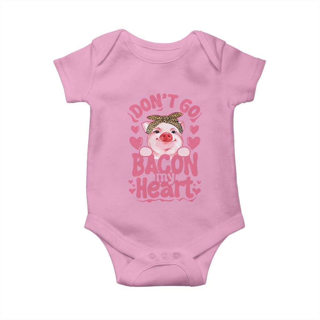 Valentines Party Baby Onesie Don't Go Bacon My Heart Funny Couple TS10 Light Pink Print Your Wear