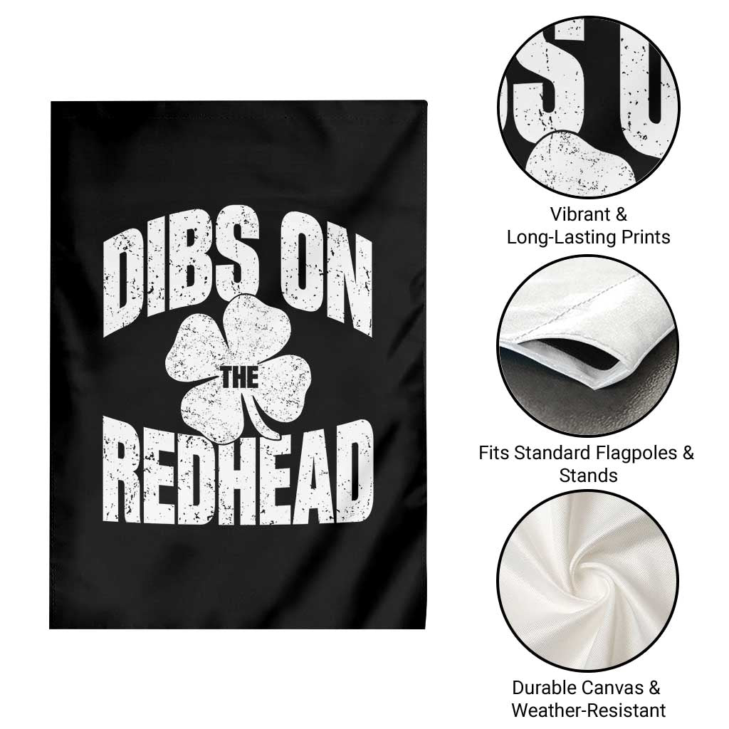 Funny Irish St Patricks Day Shamrock Dibs On The Redhead Garden Flag TS10 Print Your Wear