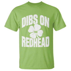 Funny Irish St Patricks Day Shamrock Dibs On The Redhead T Shirt TS10 Lime Print Your Wear