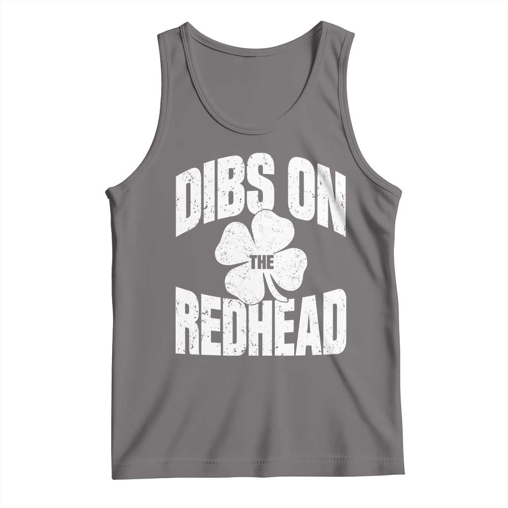 Funny Irish St Patricks Day Shamrock Dibs On The Redhead Tank Top TS10 Deep Heather Print Your Wear