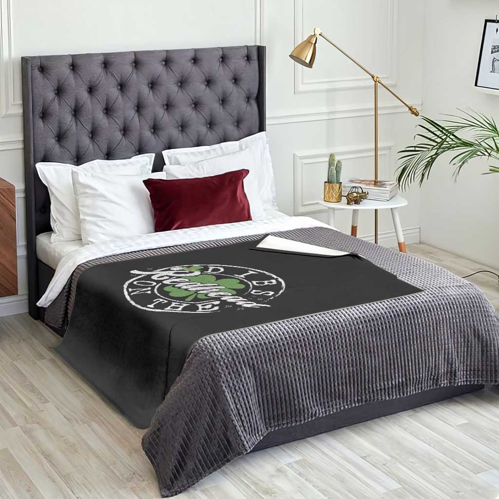Funny Irish St Patricks Day Dibs On The Redhead Throw Blanket Retro Lucky Shamrock TS10 Print Your Wear