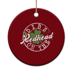 Funny Irish St Patricks Day Dibs On The Redhead Ceramic Ornament Retro Lucky Shamrock TS10 1pc Red Print Your Wear