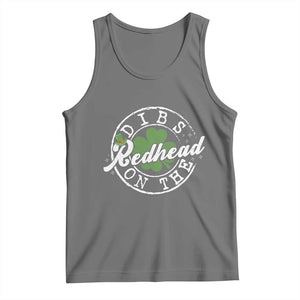 Funny Irish St Patricks Day Dibs On The Redhead Tank Top Retro Lucky Shamrock TS10 Black Heather Print Your Wear