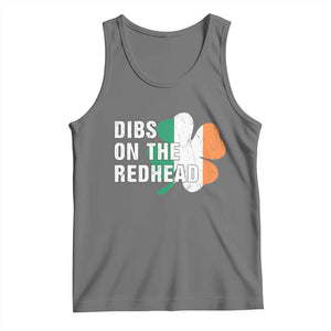 Dibs On The Redhead Tank Top Funny Irish St Patricks Day Shamrock TS10 Black Heather Print Your Wear
