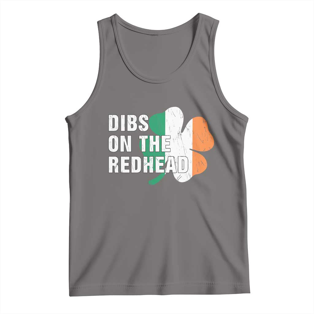 Dibs On The Redhead Tank Top Funny Irish St Patricks Day Shamrock TS10 Deep Heather Print Your Wear