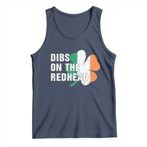 Dibs On The Redhead Tank Top Funny Irish St Patricks Day Shamrock TS10 Navy Print Your Wear