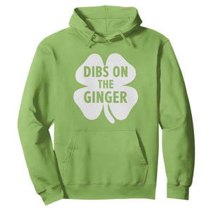 St Patricks Day Shamrock Dibs On The Ginger Hoodie Funny Redhead Irish TS10 Lime Print Your Wear