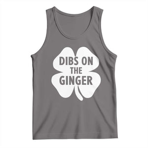 St Patricks Day Shamrock Dibs On The Ginger Tank Top Funny Redhead Irish TS10 Deep Heather Print Your Wear
