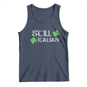 Still Italian St Patricks Day Tank Top Lucky Shamrock TS10 Navy Print Your Wear