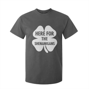 Funny Irish St Patricks Day T Shirt For Kid Here for the Shenanigans TS10 Dark Heather Print Your Wear
