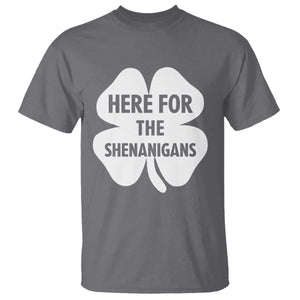 Funny Irish St Patricks Day T Shirt Here for the Shenanigans TS10 Charcoal Print Your Wear
