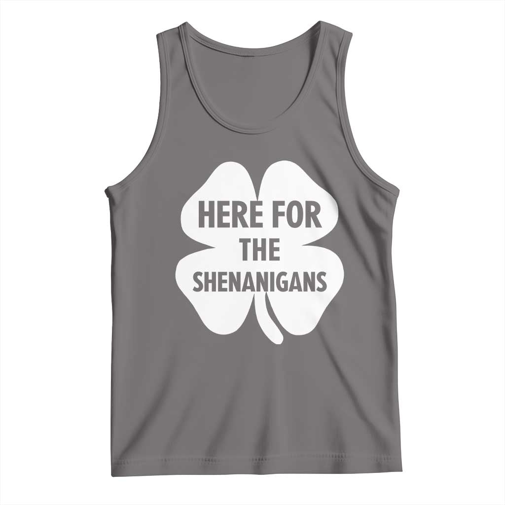 Funny Irish St Patricks Day Tank Top Here for the Shenanigans TS10 Deep Heather Print Your Wear