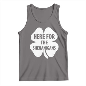 Funny Irish St Patricks Day Tank Top Here for the Shenanigans TS10 Deep Heather Print Your Wear