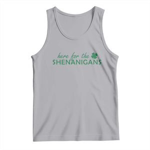 Funny Irish St Patricks Day Tank Top Here For The Shenanigan Shamrock TS10 Athletic Heather Print Your Wear