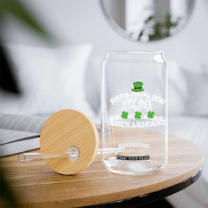 Funny Irish St Patricks Day Glass Can I'm Just Here For The Shenanigans Shamrock TS10 Print Your Wear