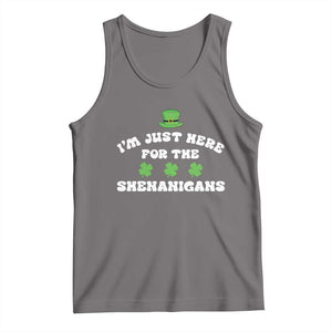 Funny Irish St Patricks Day Tank Top I'm Just Here For The Shenanigans Shamrock TS10 Deep Heather Print Your Wear