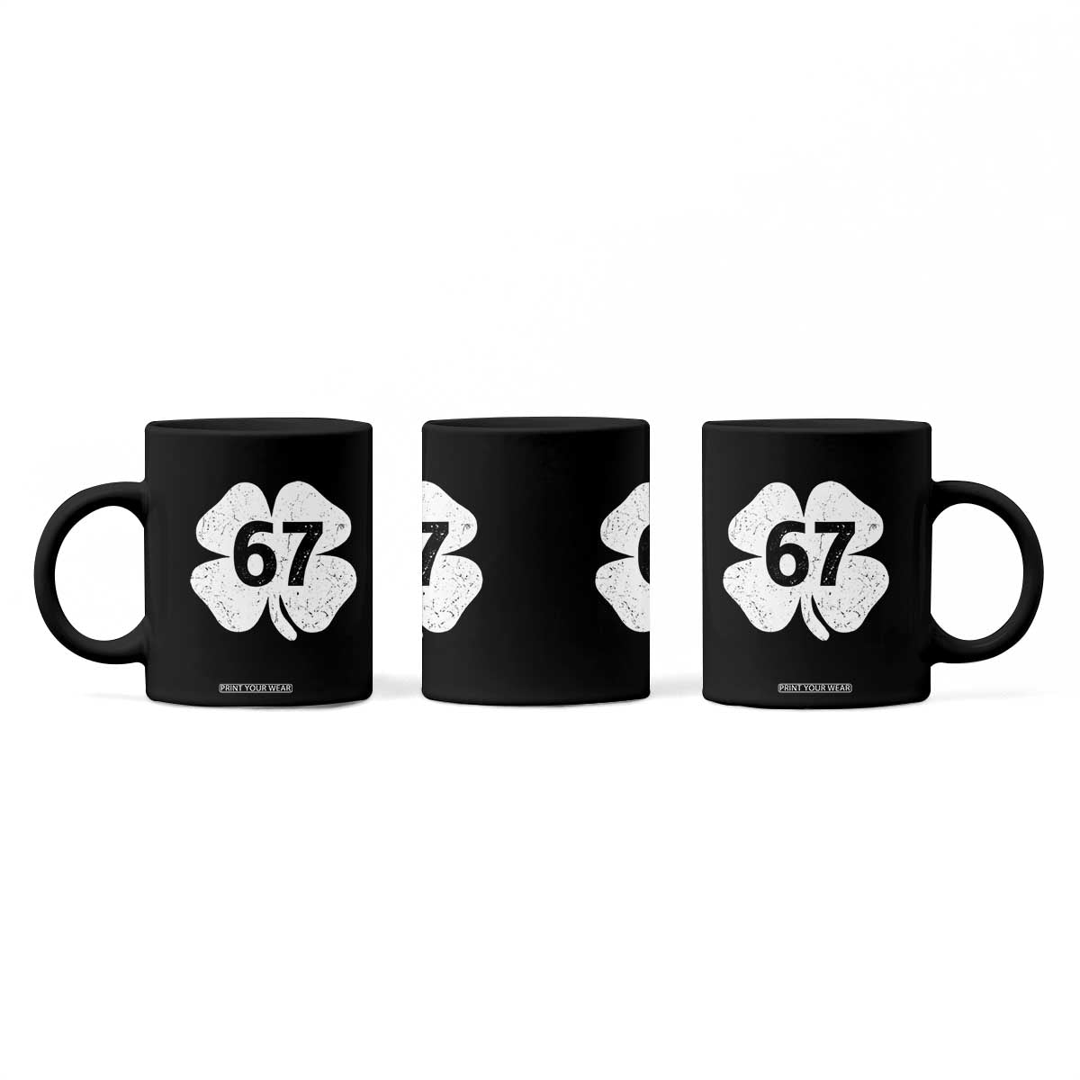 Funny Irish St Patricks Day Shamrock 67 Coffee Mug Six Seven 6 7 Meme Gen Alpha Slang TS10 Print Your Wear