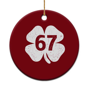 Funny Irish St Patricks Day Shamrock 67 Ceramic Ornament Six Seven 6 7 Meme Gen Alpha Slang TS10 1pc Red Print Your Wear
