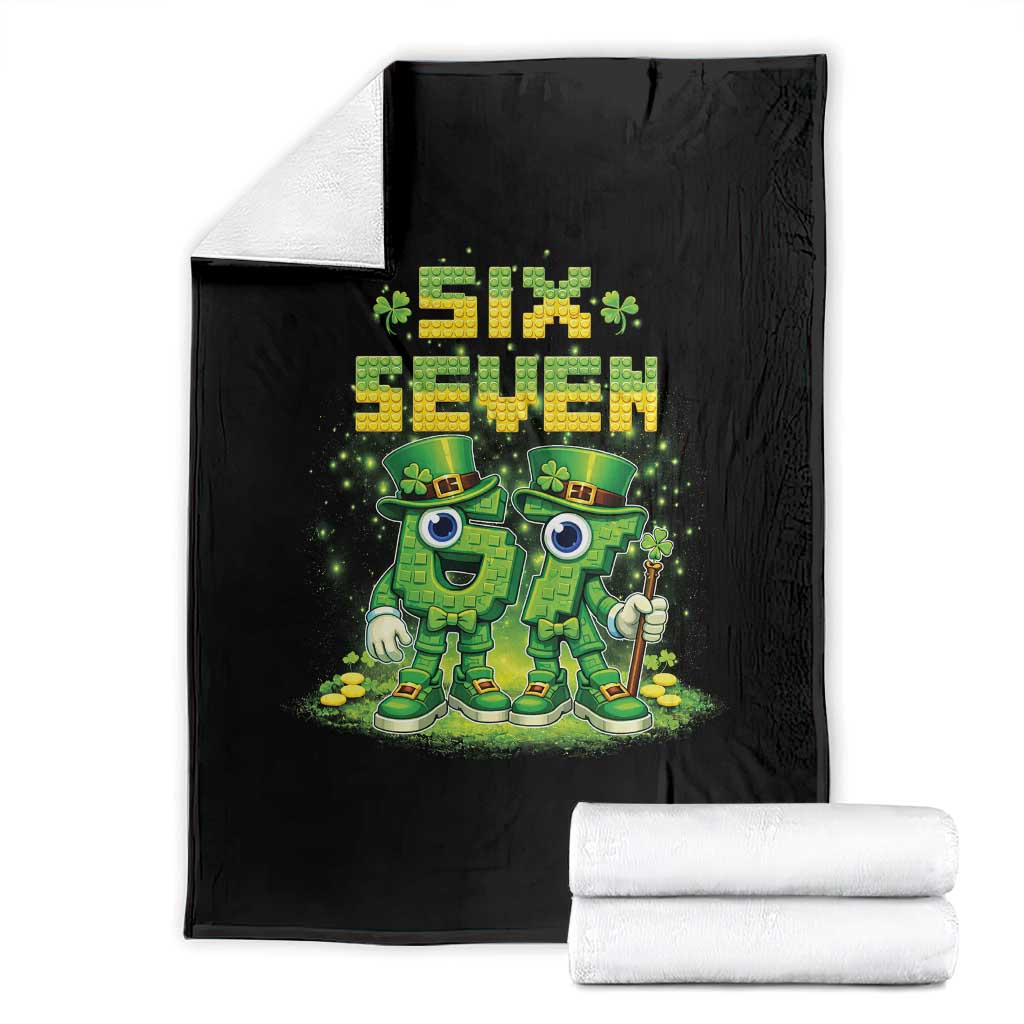 Funny Irish St Patricks Day 67 Throw Blanket Six Seven Brainrot Italian Gaming 6 7 Meme Gen Alpha Slang TS10 Black Print Your Wear
