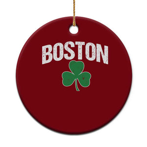 Boston Ceramic Ornament St Patricks Day Irish Green Shamrock Massachusetts TS10 1pc Red Print Your Wear