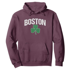 Boston Hoodie St Patricks Day Irish Green Shamrock Massachusetts TS10 Maroon Print Your Wear