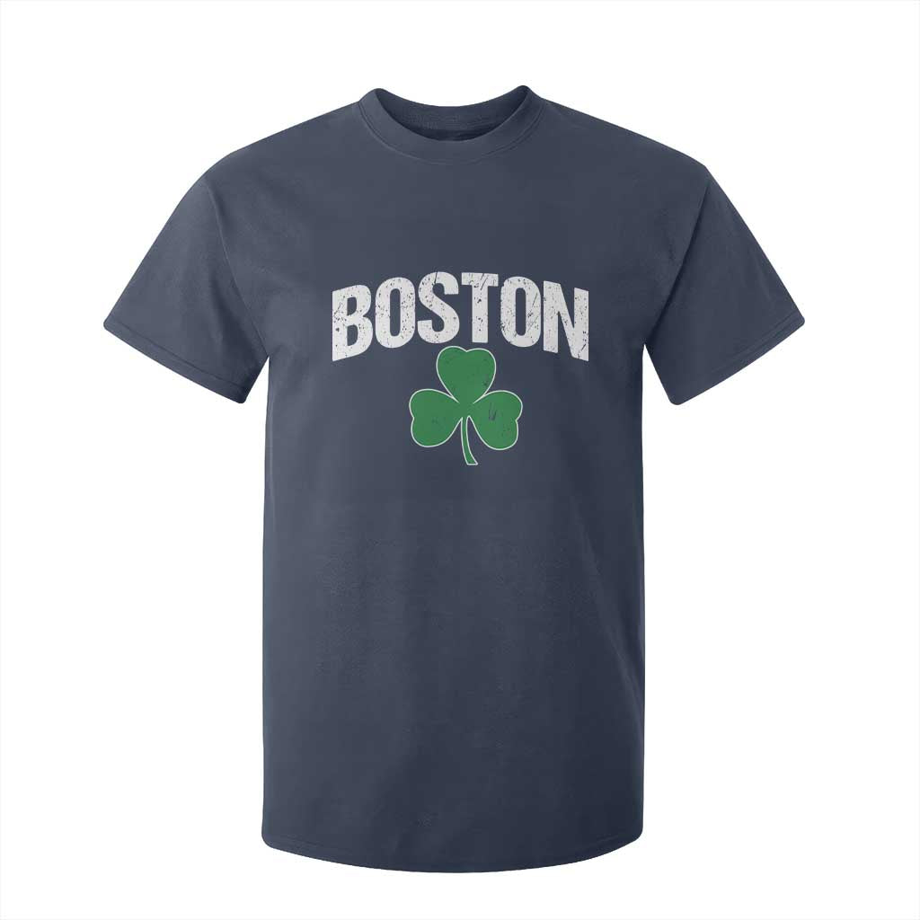 Boston T Shirt For Kid St Patricks Day Irish Green Shamrock Massachusetts TS10 Navy Print Your Wear