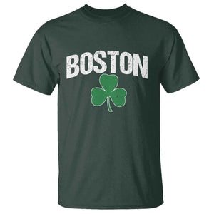 Boston T Shirt St Patricks Day Irish Green Shamrock Massachusetts TS10 Dark Forest Green Print Your Wear