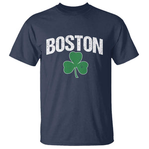 Boston T Shirt St Patricks Day Irish Green Shamrock Massachusetts TS10 Navy Print Your Wear
