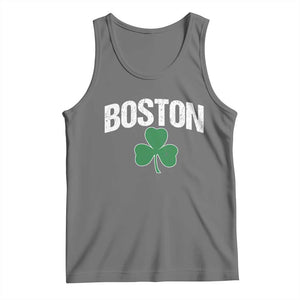 Boston Tank Top St Patricks Day Irish Green Shamrock Massachusetts TS10 Black Heather Print Your Wear