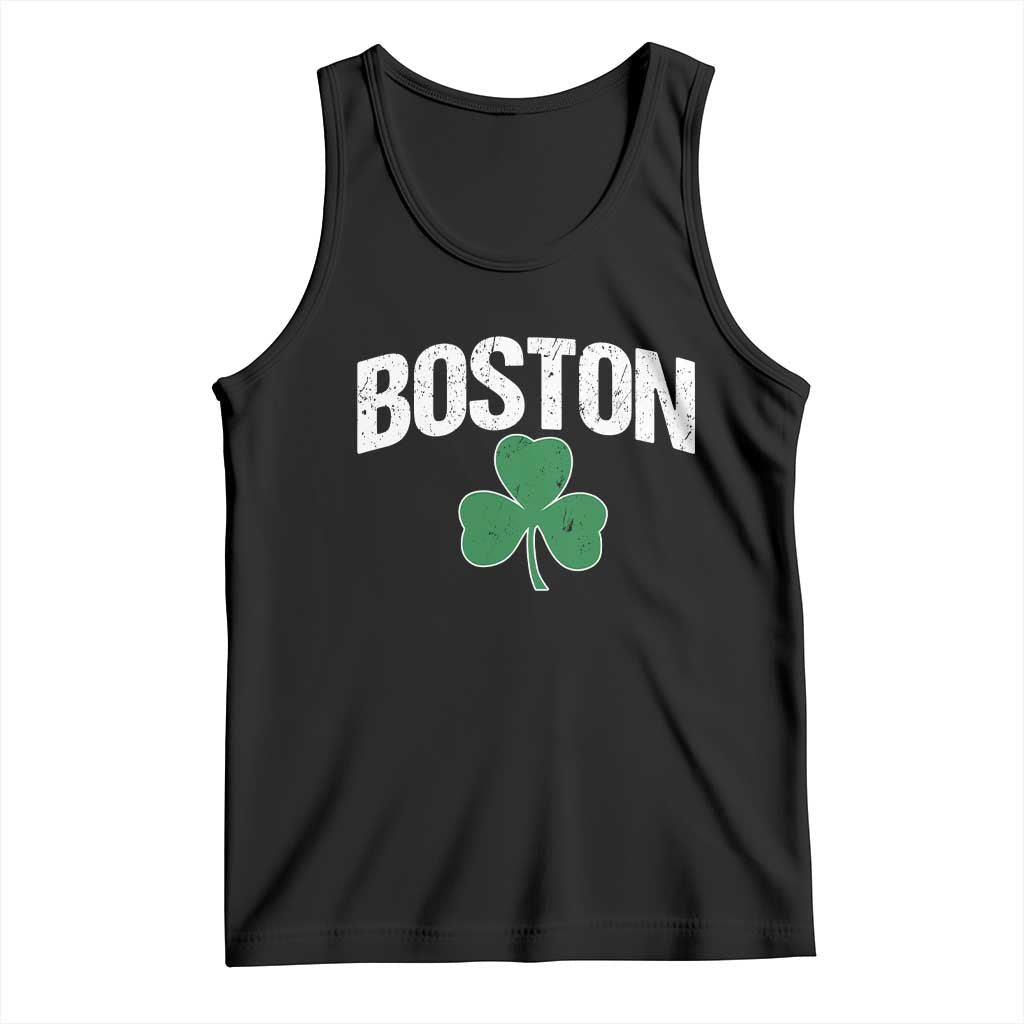 Boston Tank Top St Patricks Day Irish Green Shamrock Massachusetts TS10 Black Print Your Wear
