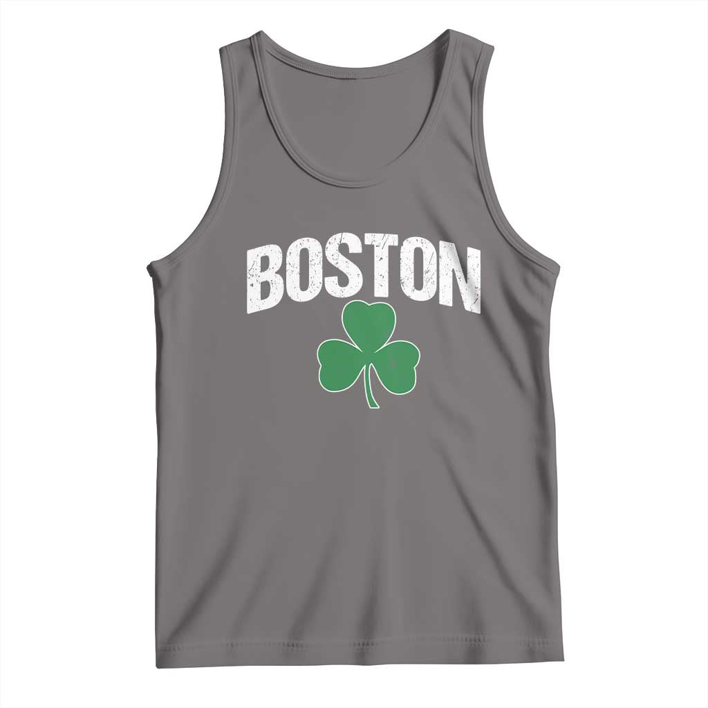 Boston Tank Top St Patricks Day Irish Green Shamrock Massachusetts TS10 Deep Heather Print Your Wear