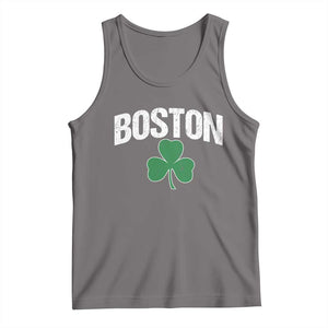 Boston Tank Top St Patricks Day Irish Green Shamrock Massachusetts TS10 Deep Heather Print Your Wear