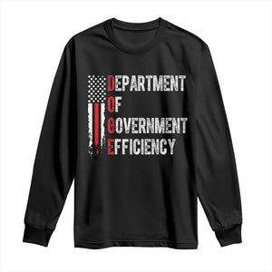 DOGE Department Of Government Efficiency Long Sleeve Shirt D.O.G.E. Partiotic US Flag TS10 Black Print Your Wear