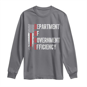 DOGE Department Of Government Efficiency Long Sleeve Shirt D.O.G.E. Partiotic US Flag TS10 Charcoal Print Your Wear