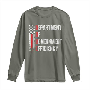 DOGE Department Of Government Efficiency Long Sleeve Shirt D.O.G.E. Partiotic US Flag TS10 Military Green Print Your Wear