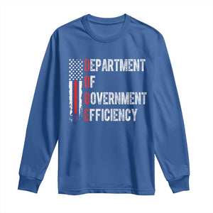 DOGE Department Of Government Efficiency Long Sleeve Shirt D.O.G.E. Partiotic US Flag TS10 Royal Blue Print Your Wear