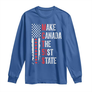 Funny Trump Make Canada 51st State Long Sleeve Shirt TS10 Royal Blue Print Your Wear