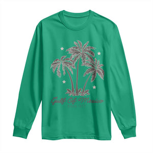 Gulf of Mexico Long Sleeve Shirt 1672 Retro Beach Vibe Palm Trees TS10 Irish Green Print Your Wear