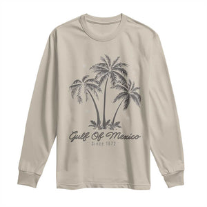 Gulf of Mexico Long Sleeve Shirt 1672 Retro Beach Vibe Palm Trees TS10 Sand Print Your Wear