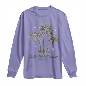 Gulf of Mexico Long Sleeve Shirt 1672 Retro Beach Vibe Palm Trees TS10 Violet Print Your Wear