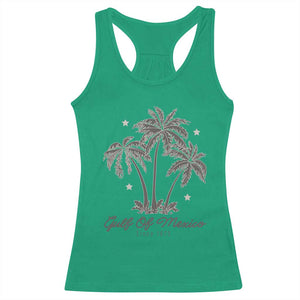 Gulf of Mexico Racerback Tank Top 1672 Retro Beach Vibe Palm Trees TS10 Irish Green Print Your Wear
