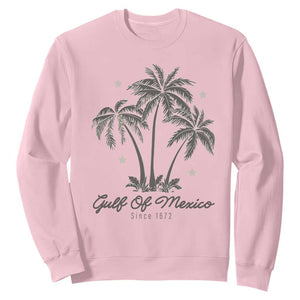 Gulf of Mexico Sweatshirt 1672 Retro Beach Vibe Palm Trees TS10 Light Pink Print Your Wear